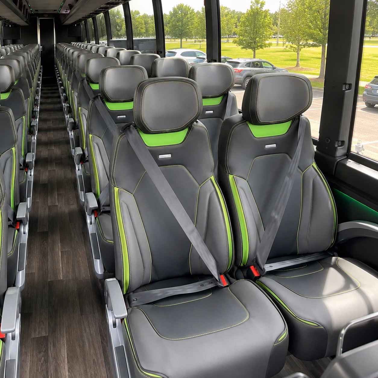 56 passenger charter bus interior