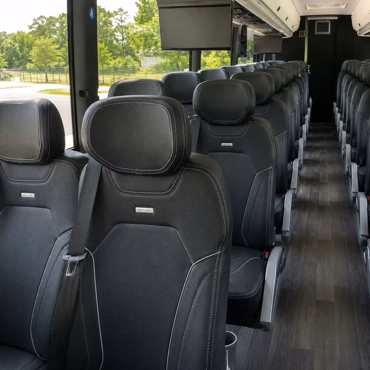 napa charter bus rental interior